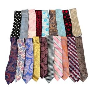 Lot of 35 Paul Frederick Ties Assorted Mens Paisley Floral Polka Dot Stripe Silk